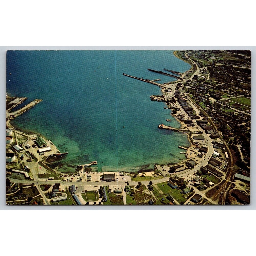 Postcard Michigan St. Ignace Upper Peninsula Terminus Mackinac Bridge Unposted